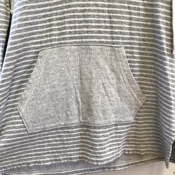 James Perse Striped Pullover Sweatshirt Hood 3 - Picture 2 of 4